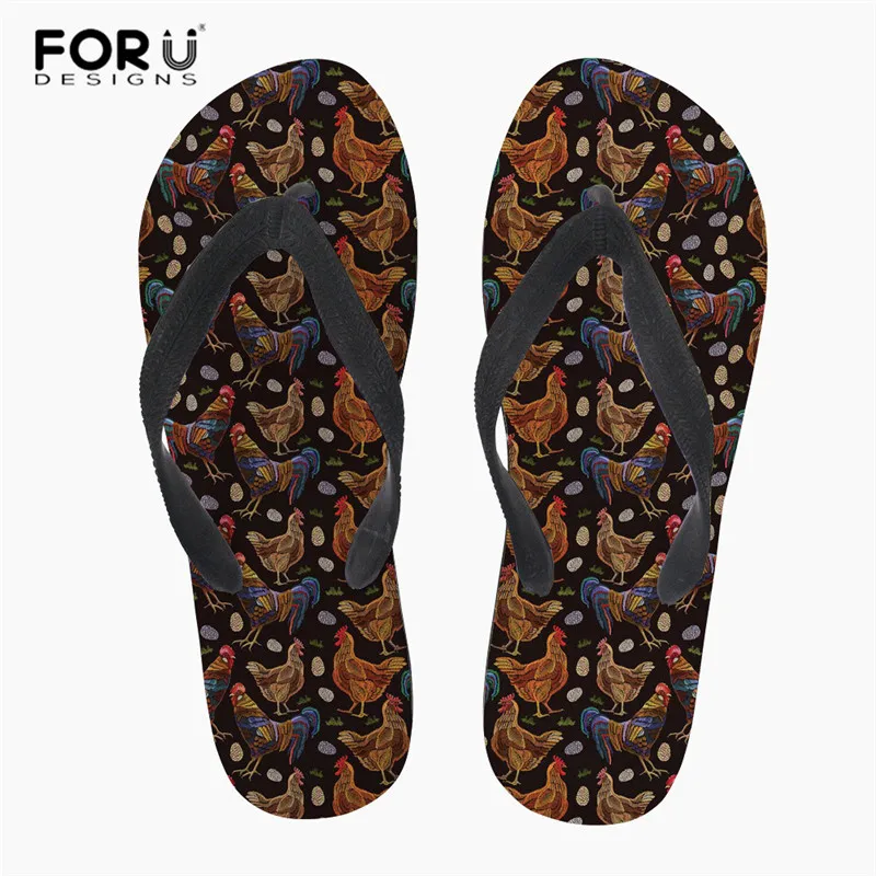 Z2547AB FORUDESIGNS Для мужчин тапочки Новинка курица печати мужской ежедневные скольжения на дом шлепанцы пляжные сандалии плюс Size39-44 mannen schoenen - Цвет: Z2547AB