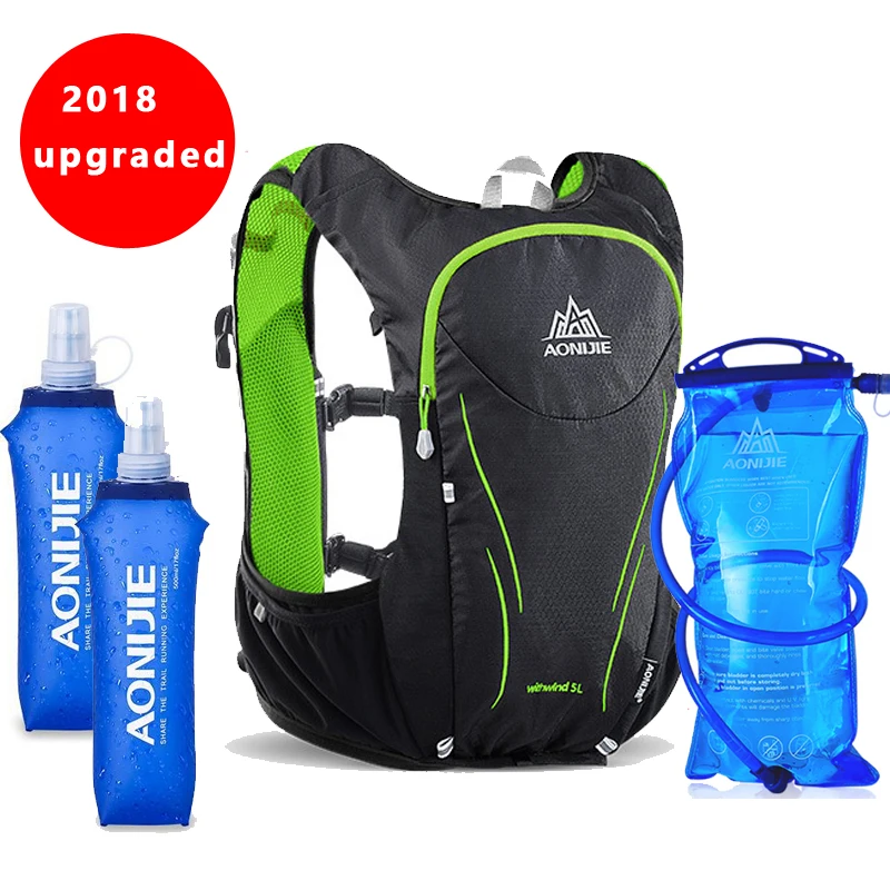 2018 AONIJIE 5L Mochila deportiva al aire libre mujeres/hombres Marathon hidratación chaleco Pack para intercambio ciclismo senderismo bolsa de agua para correr - 1
