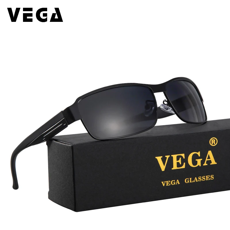 

VEGA Cool Square Polarized Sunglasses Men Anti-Reflective Glasses Metal Frame 8485