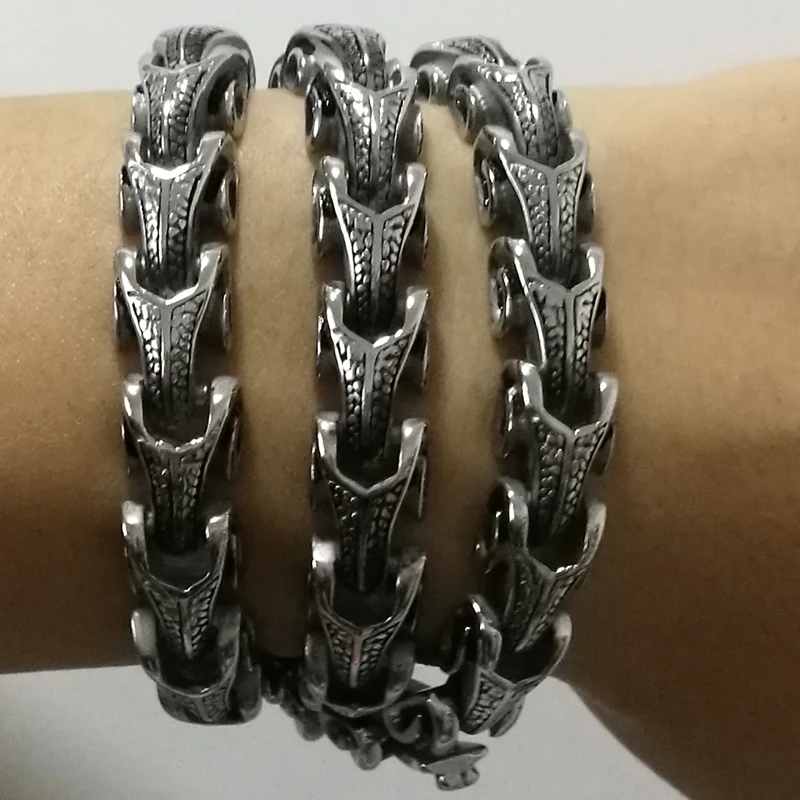 Kopen 16 40 variëren lengte dragon link mannen jongen sieraden punk 316L rvs 2 soort slijtage methode ketting kettingen of armband 1pc