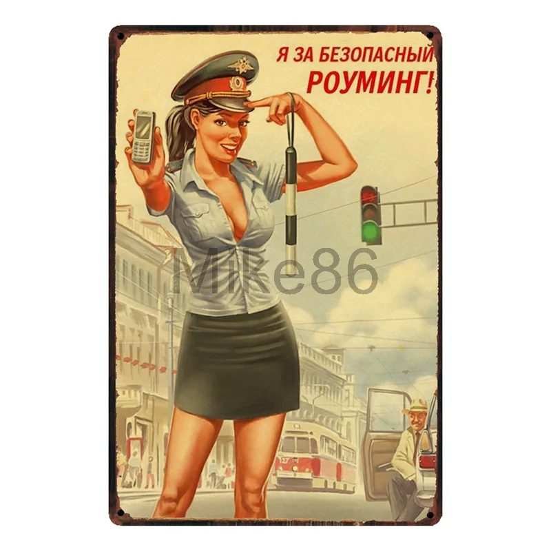 [Mike86] Сексуальная Леди Pin up живопись Оловянная вывеска плакат художественное украшение стены Дом Кафе бар Домашний Декор смешанный заказ 20*30 см - Цвет: SL-8881