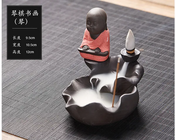 no Incense cones Курильница для благовоний, пирамидки благовоний, креативный домашний декор, маленький монах, курильница с обратным потоком, курильница для благовоний, используется в Хо использовании - Цвет: no Incense cones
