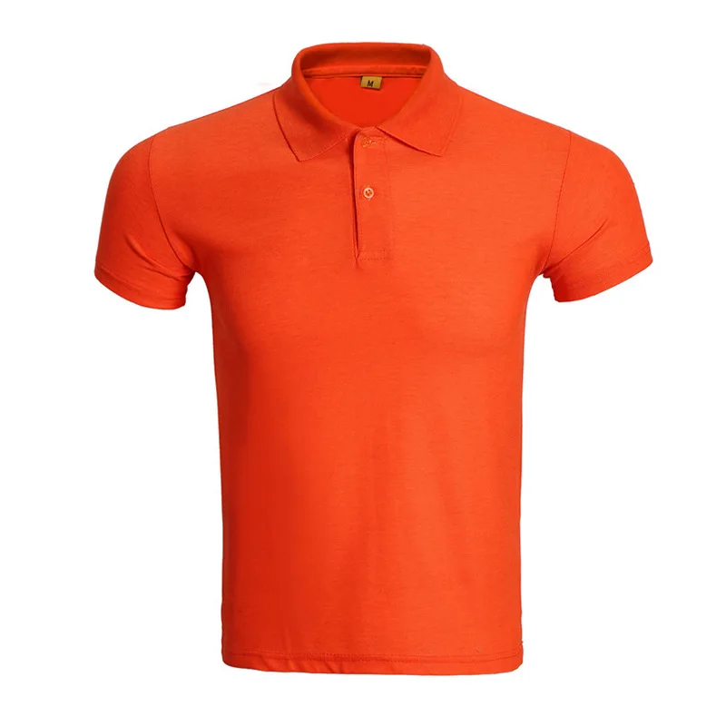 Модная розовая Мужская рубашка поло с коротким рукавом, лето, новинка, однотонная, для работы, поло, Homme, облегающая, дышащая, дешевая, поло Para Hombre - Цвет: orange
