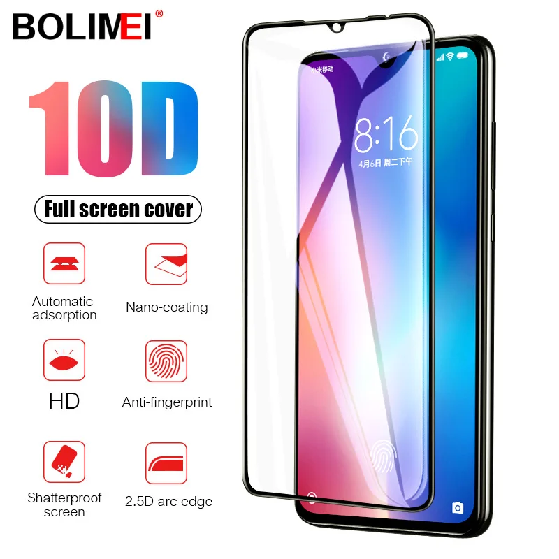 

10D Tempered Glass on the for Xiaomi Redmi Note 4 4x Redmi 7 Full Cover Screen Protective Film For Redmi Note 7 6 Pro Film