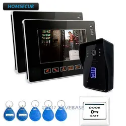 Homssecur 9 "цвет мониторы Touch ключ видеодомофон домофон системы ИК камера 1V2