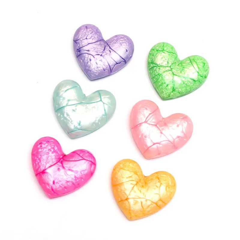 10 un Flatback Cabochon Gemas día de San Valentín Corazón Artesanía Adornos Scrapbooking