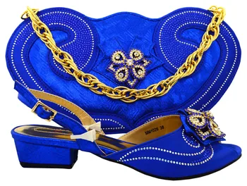 

New Arrival Royal Blue Shoe and Bag Set African Shoe and Bag Set Italian Design High Quality Matching Italian Shoes and Bag Sets