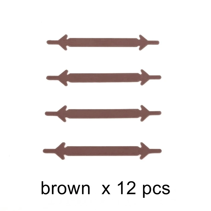 12 шт./лот шнурки Новинка без шнурки для обуви унисекс эластичные силиконовые шнурки V002 - Цвет: brown shoelaces