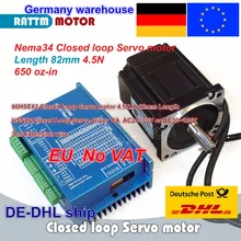 EU free 1 Set Nema34 4.5N.m Closed Loop Servo motor Motor Kits 82mm 6A & HSS86 Hybrid Step-servo Driver 8A CNC Controller Kit EU free 1 Set Nema34 4.5N.m Closed Loop Servo motor Motor Kits 82mm 6A & HSS86 Hybrid Step-servo Driver 8A CNC Controller Kit