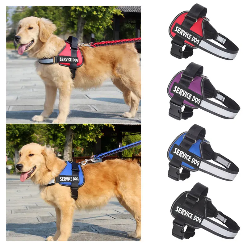 

Professional Nylon Dog Harness Vest Breathable Comfortable Mesh with Safety Handle Reflective Collars for Pet Dog Breast-Band