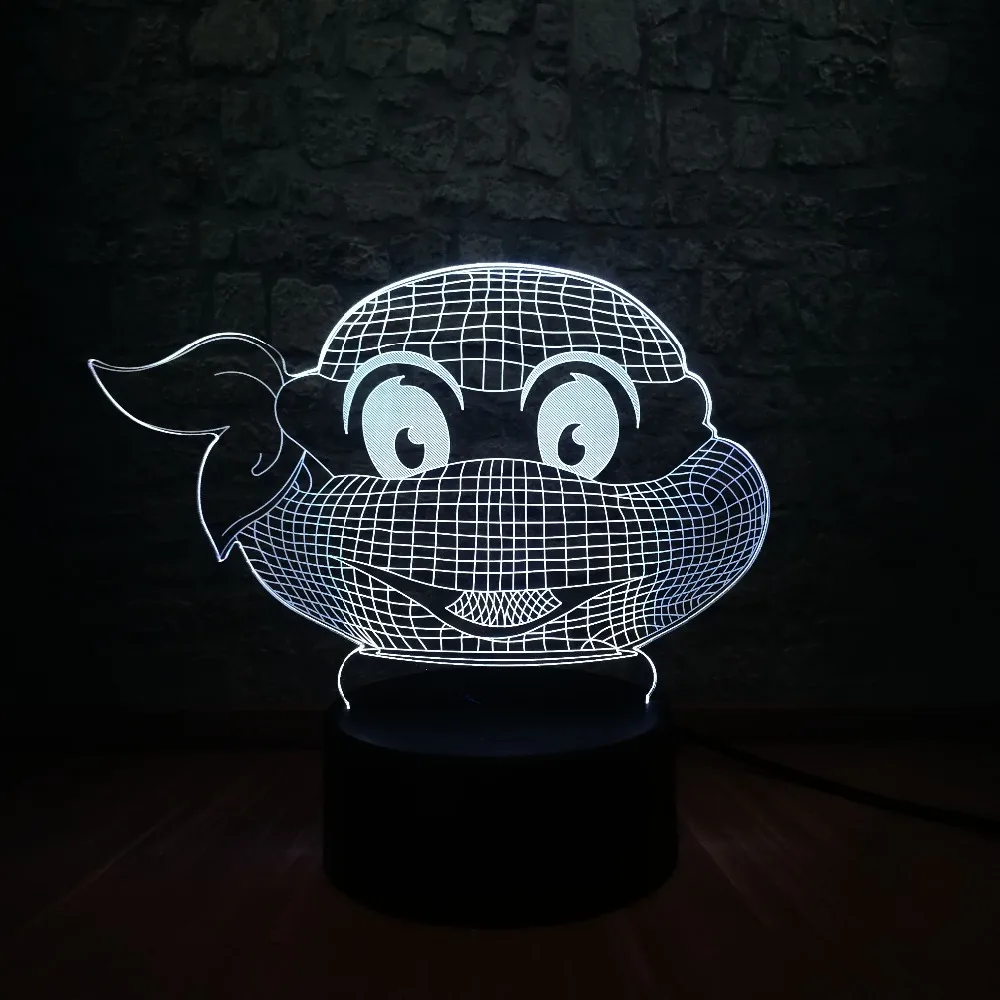 Подростковый мутант Черепашки Ниндзя фигурка Современная атмосфера 3D светодиодный визуальный светильник ночник спальня лягушка тортугаз вечерние декоративные подарки