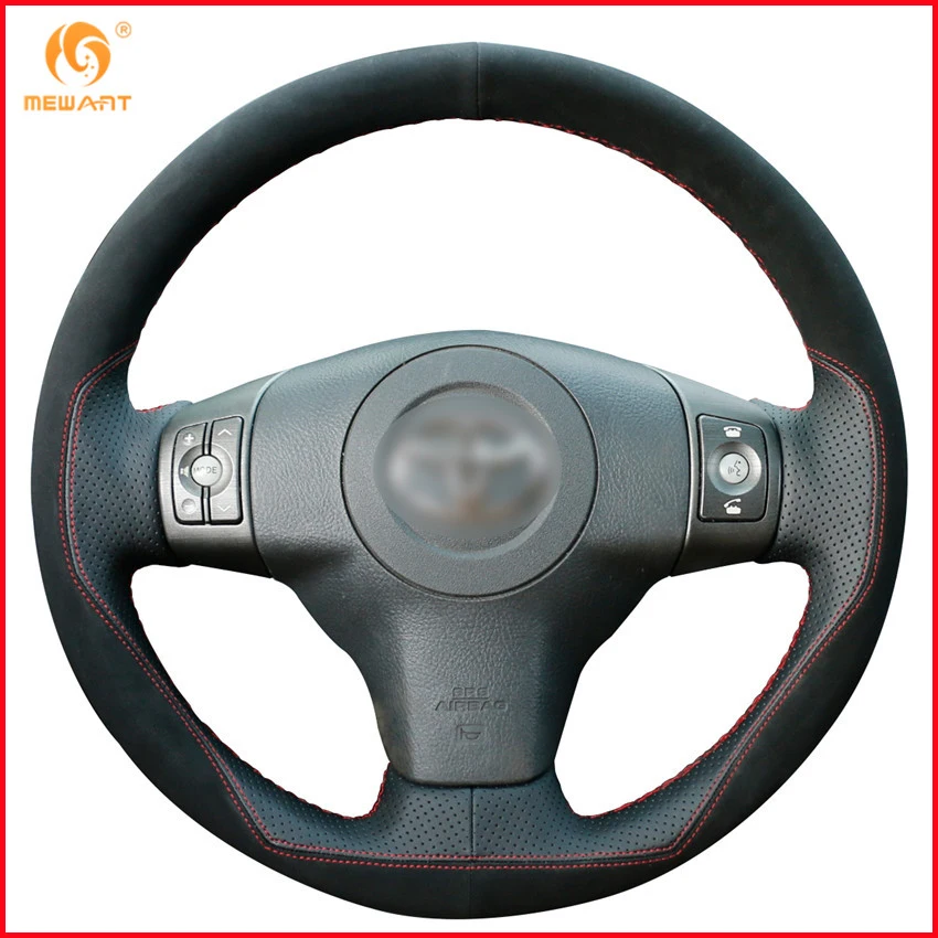 MEWANT черный кожаный замшевый чехол рулевого колеса автомобиля для Toyota Yaris Vios RAV4 2006