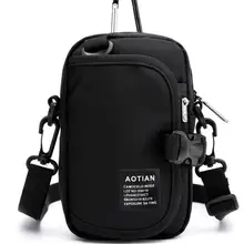 Для мужчин через плечо мобильные Сумочка для телефона, монет Ткань Оксфорд многофункциональная поясная сумка