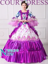 European Court Dress Cosplay Costume Halloween cloth mask party ball Queen dress princess stage clothing free shipping purple