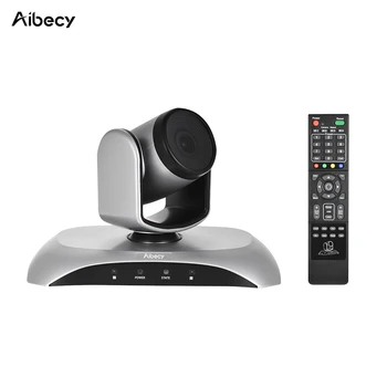 

Aibecy 1080P HD Conference Camera USB 3X Zoom 360D Rotation Remote Control Power Adapter for Video Meetings Training Teaching