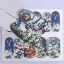  Winter Snowflake Full Wraps Nail Art Water Transfer Stickers Christmas Style Manicure Decal DIY 
