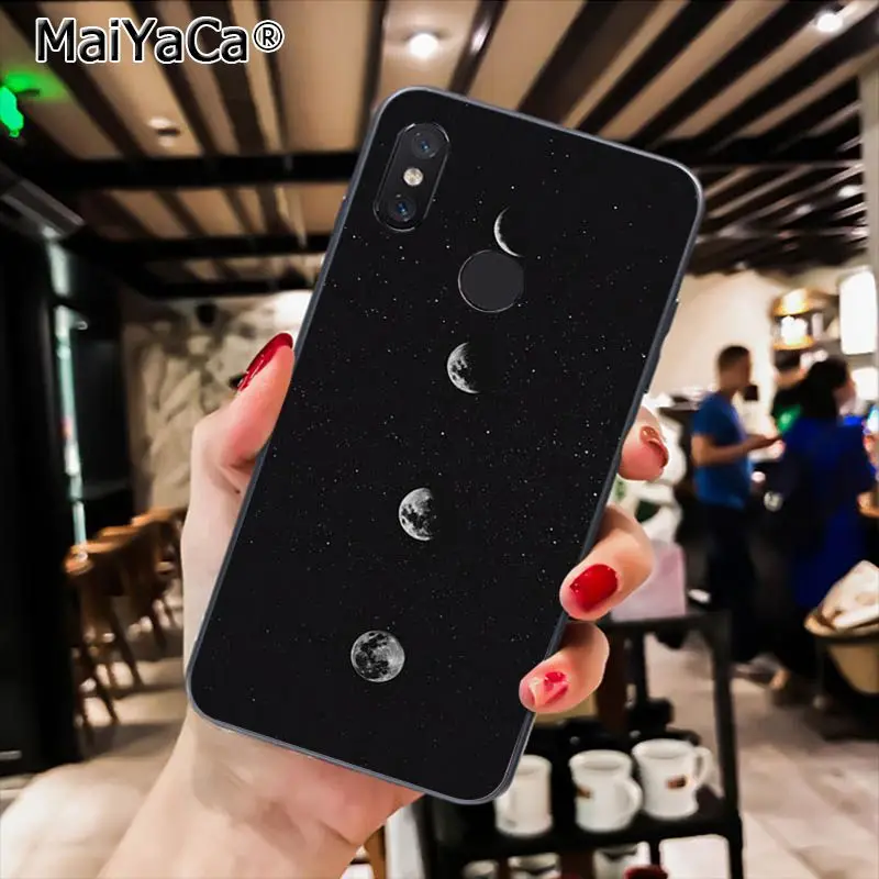 MaiYaCa черный с белой Луной и звездами космический астронавт PhoneCase для Xiaomi Redmi8 4X 6A S2 7A 6A Redmi 5 5Plus Note5 7 Note8Pro - Цвет: A5