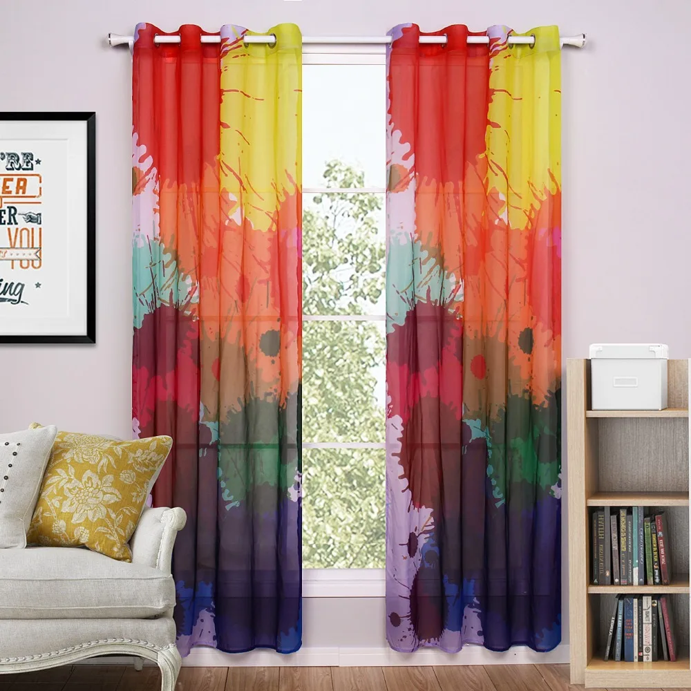 

Modern Graffiti Designer window Curtain Tulle Window Sheer Curtain For Living Room Bedroom Kitchen Window Screening Panel