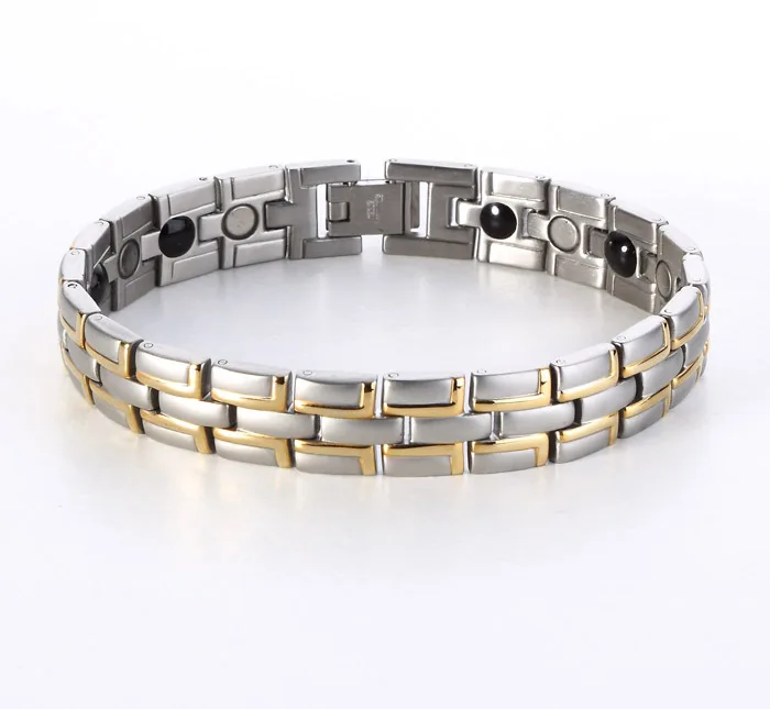 

Hot Sale 2015 Wholesale Fashion Healing Magnetic Jewelry 316L Stainless Steel Bracelet For Men Women With FIR Germanium SS003RW