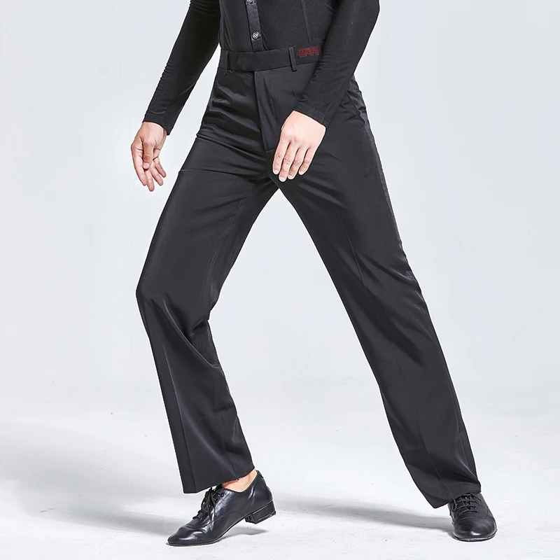 Мужские стандартные штаны для латинских танцев, штаны для взрослых, бальных вальсов, мужские брюки для латинских танцев, Самба Румба, танец чача, одежда DQS1753