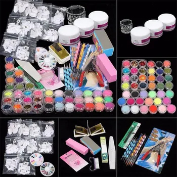 

2019 New Arrival Hot 37 Professional Acrylic Glitter Color Powder French Nail Art Deco Tips Set for Women Beauty