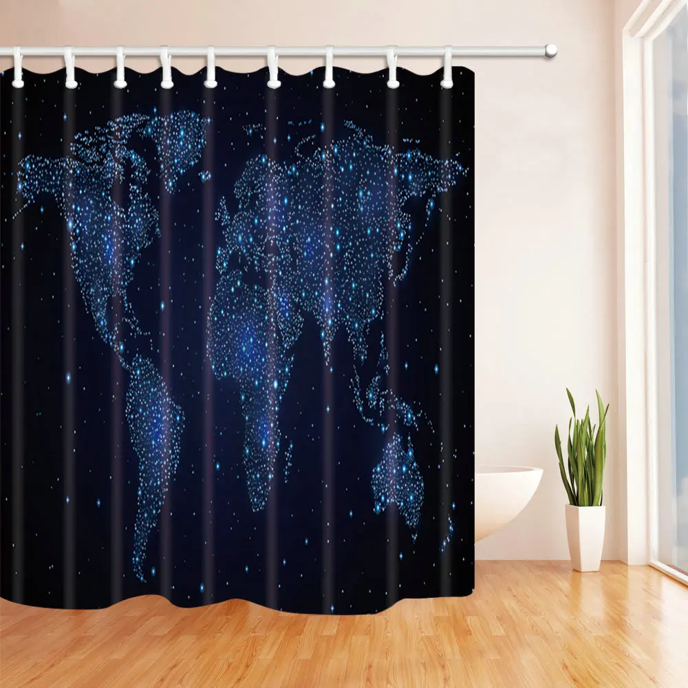 Simple personality blue black  starry sky  map shower 