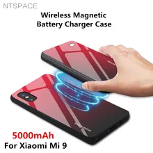 Battery Cases For Xiaomi Mi 9 5000mAh Power Bank Back Clip Battery Charger Case For Xiaomi Mi 9 Wireless Magnetic Charging Cover xiaomi mi power bank 5000mah silver