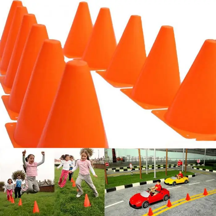 12 шт. 18 см ослепительный игрушки трафика оранжевый Шишки Маркер курс Футбол для верховой езды физические упражнения поставки YS-BUY