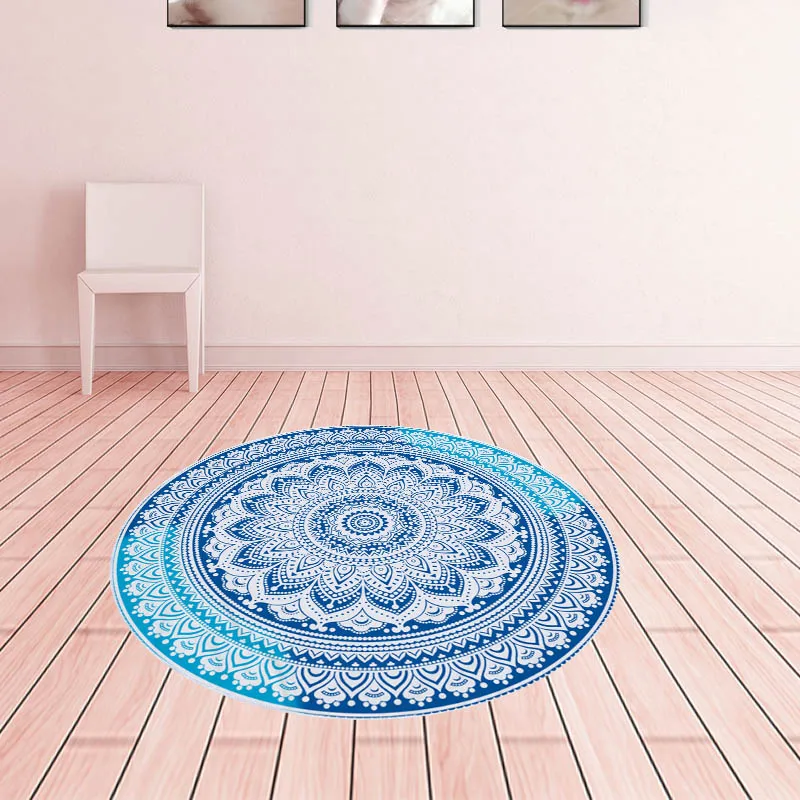 Anti-Slip Round Rugs for Living Room Doormat Mandala Print Carpet Door Floor Mats for Bedroom Bohemia Kids Chair Mats Home Decor Anti-Slip Round Rugs for Living Room Doormat Mandala Print Carpet Door Floor Mats for Bedroom Bohemia Kids Chair Mats Home Decor