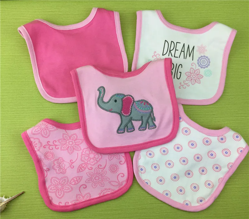baby girls bibs 100 cotton soft baby Bandana 5pcs/pack in Bibs & Burp