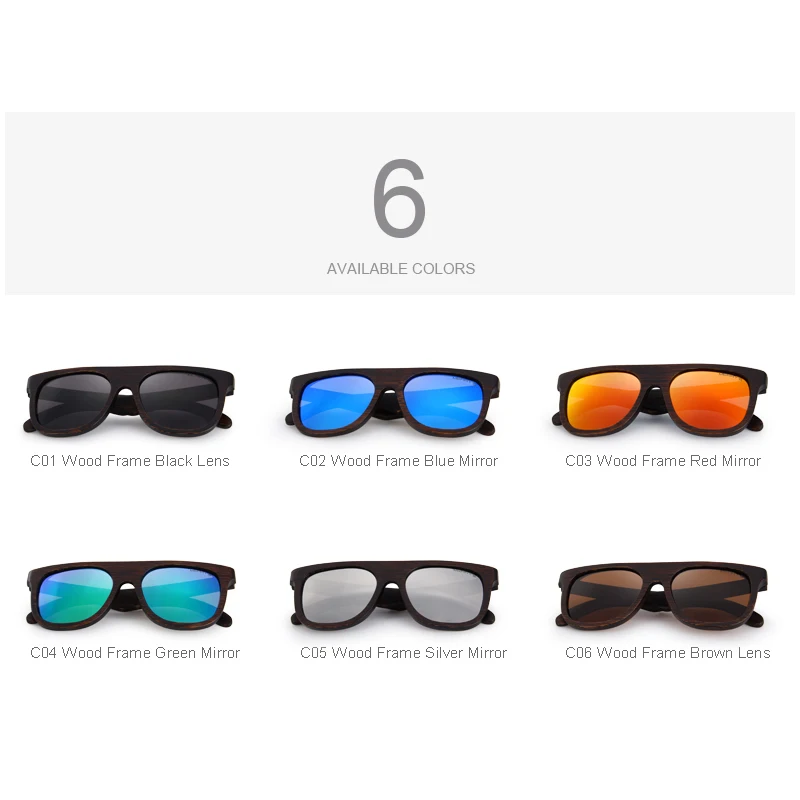 MERRY'S Men Wooden Polarized Sunglasses 100% UV vintage Eyewear S5085 