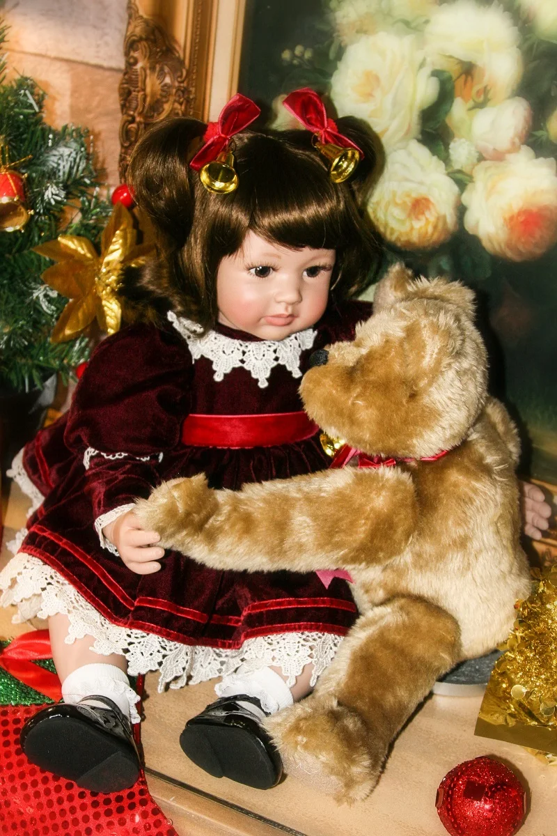 Кукла bebe reborn 58 60 см мягкие силиконовые куклы для малышей menina рождественские