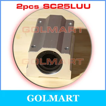 

2pcs Kugellager Linearlager lang Linearschlitten SC25LUU SCS25LUU 25mm shaft rail Linear Bearing flat axis Pillow Bolck