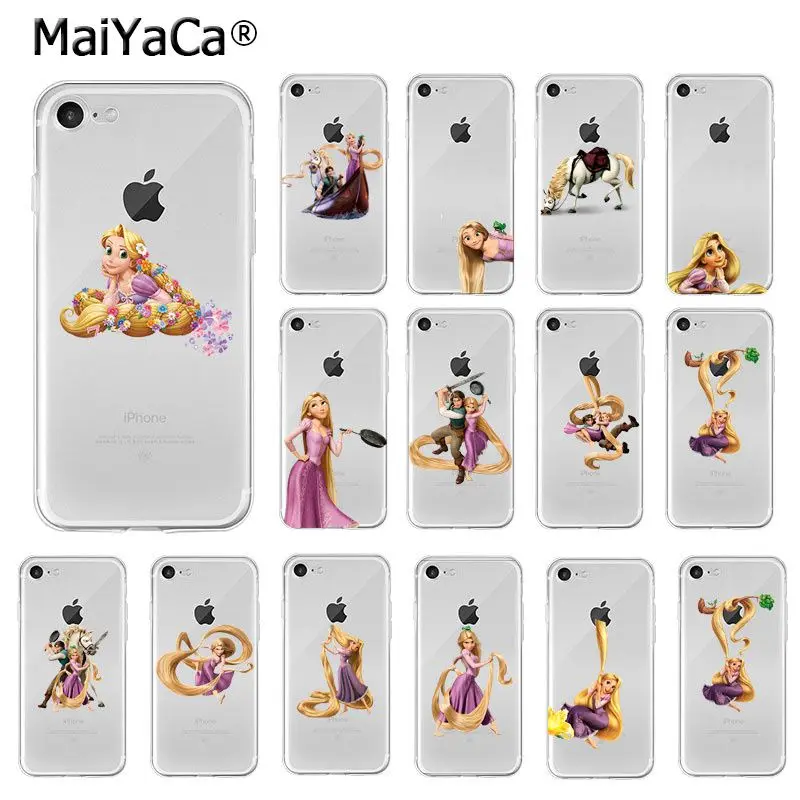 

MaiYaCa Tangled Rapunzel Princess TPU Soft Phone Case for iPhone 6S 6plus 7 7plus 8 8Plus X Xs MAX 5 5S XR