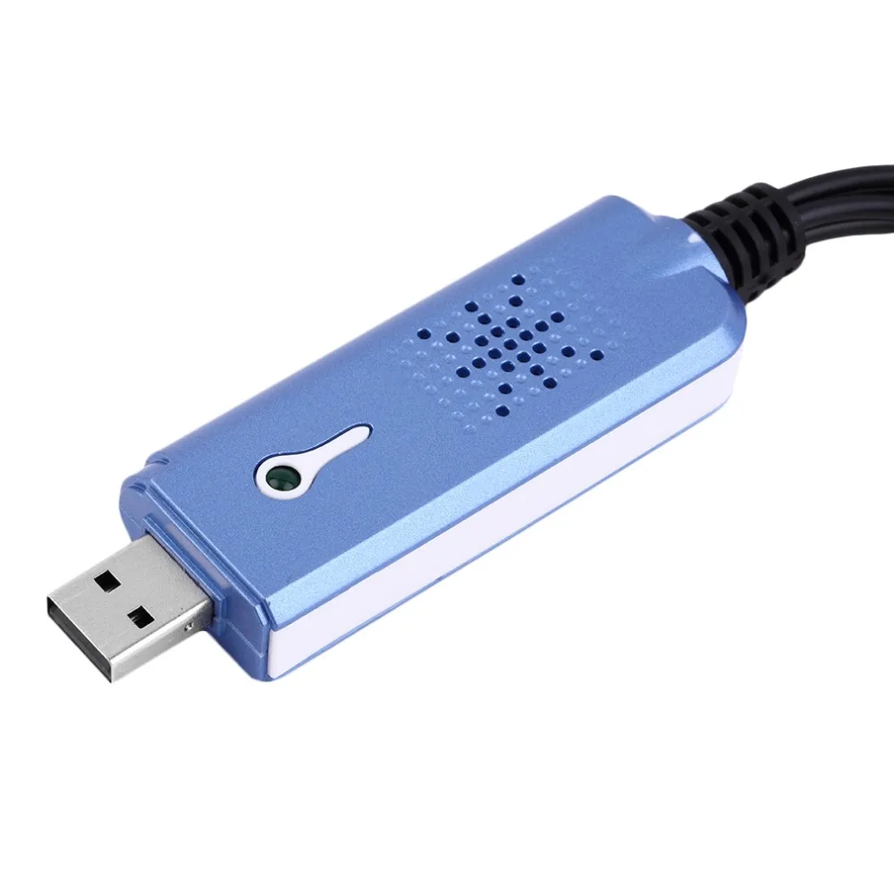 Портативный USB 2,0 видео плата для захвата звука адаптер с компакт-дисков VHS DC60 конвертер DVD Композитный RCA Синий
