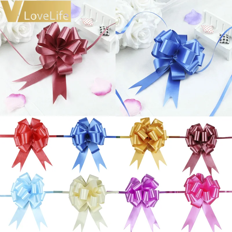 

12x Gift Wrap Ribbon Pull Bows Ribbons Wedding Christmas Birthday Wrapping Accessory for Gifts, Bows, Baskets Wine Bottles Decor