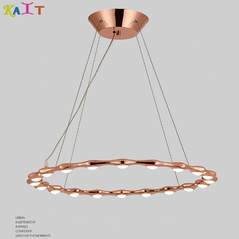 

Modern Led Chandelier Rings Noble Rose Circle Ceiling mounted Chandelier Lighting