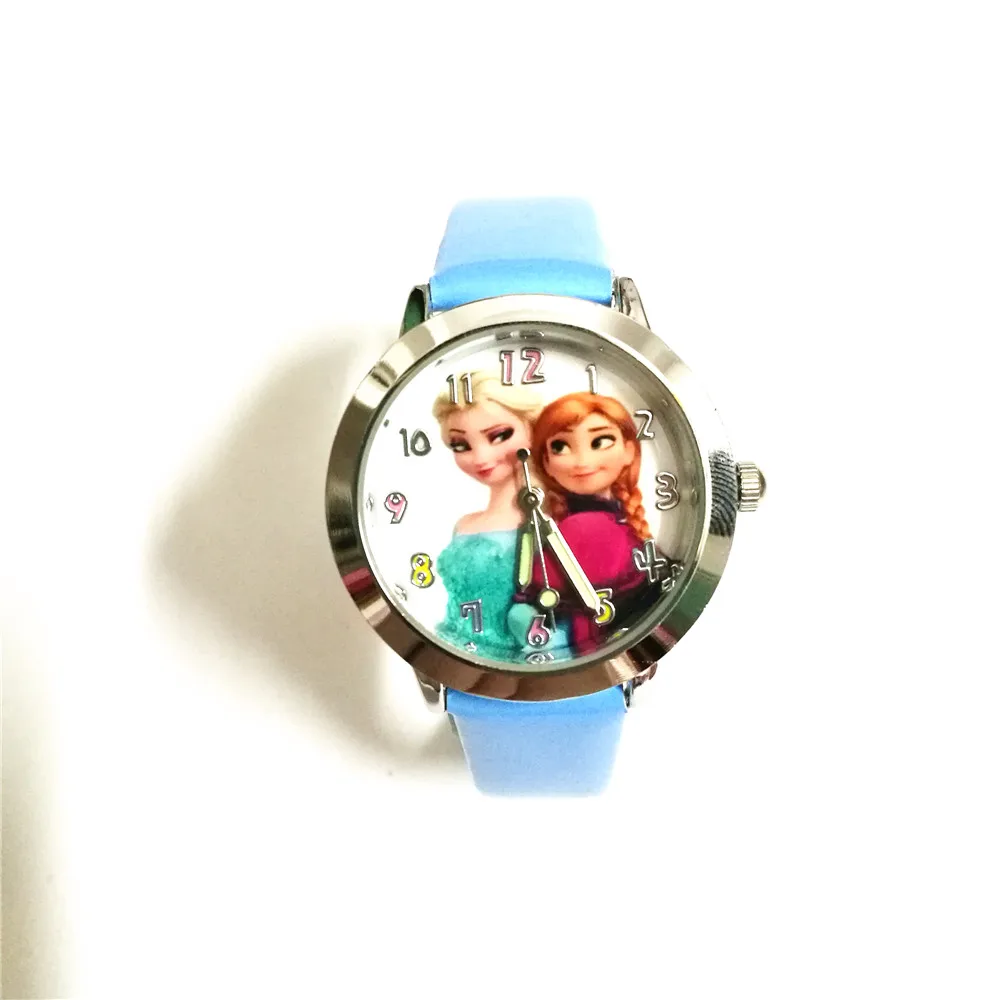 3D нижнее белье с рисунком из мультфильма трусы кварцевые Эльза часы Anna браслет для девочек подарок для маленьких детей мини-наручные часы Montre Enfant детские часы Relogio Infantil - Цвет: Синий
