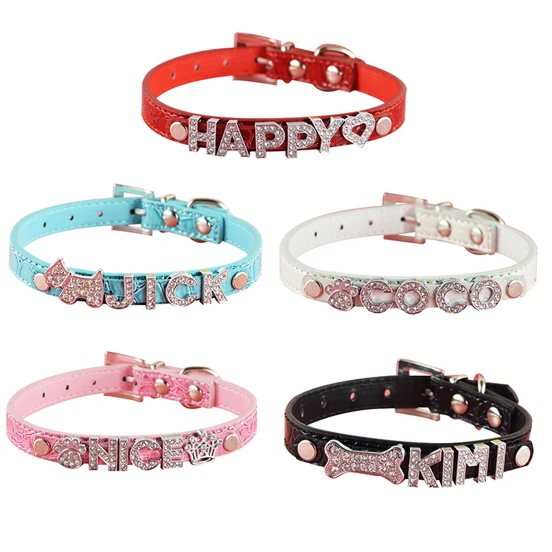 Hot Sale Dog Name Collar 5 Colors 4 Sizes Crocodile Style Small Medium