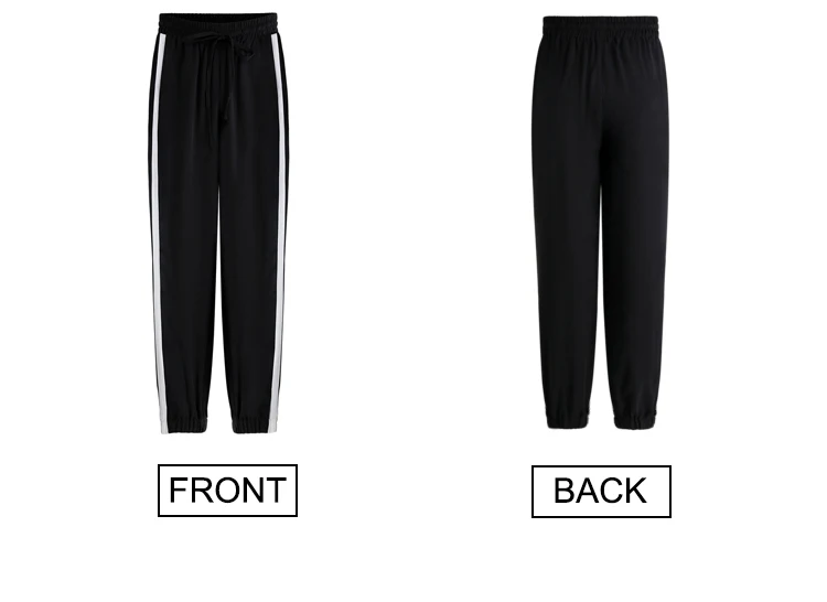 18 Summer New Brand Sweatpants Casual Harem Pants Women Loose Trousers Black Striped Side Sweat Pants Female Runing Sport Pant 4 Sweatpants Casual Pants Striped Side Sweat Pants Runing Sport Pant
