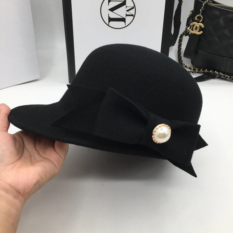 

Woollen wool baseball cap bowknot sweet reduce age joker cap female version fashionable and European style