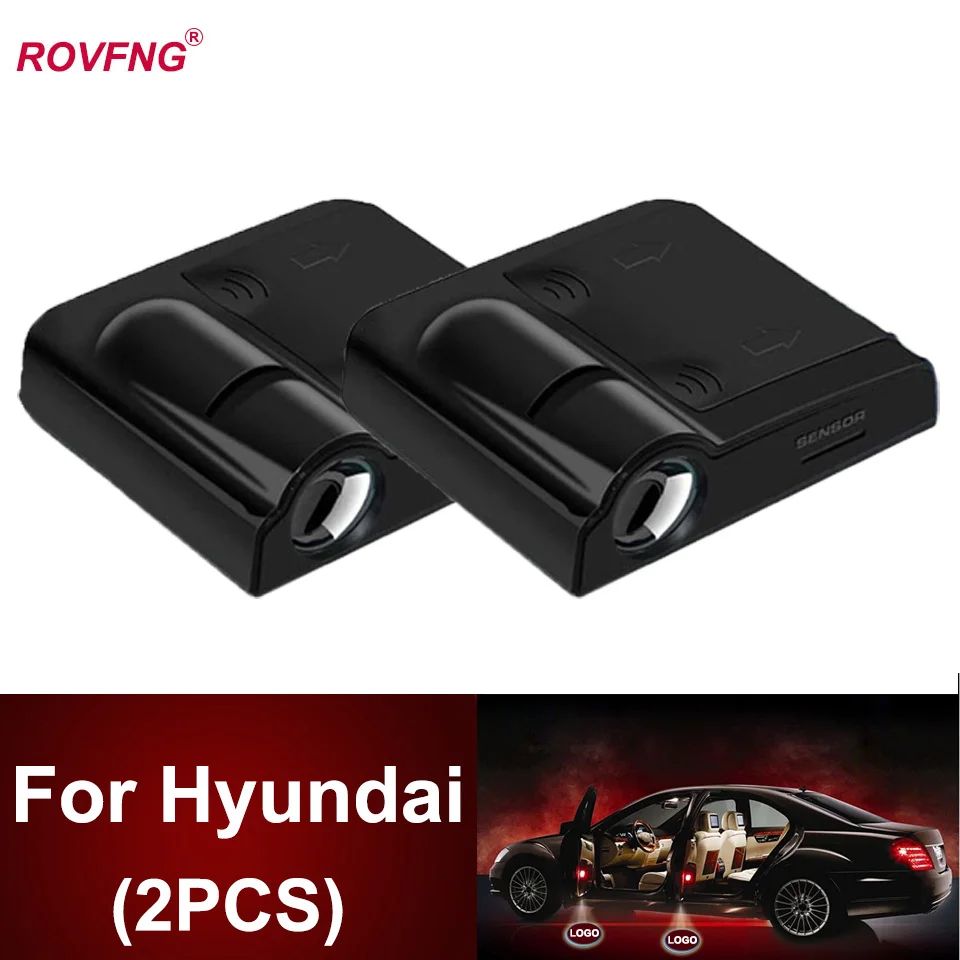 

ROVFNG Welcome Led Car Door Light For Hyundai Solaris 2018 i10 Getz Accent Elantra Sonata Santa Fe Coupe Atos Amica ix25 ix35