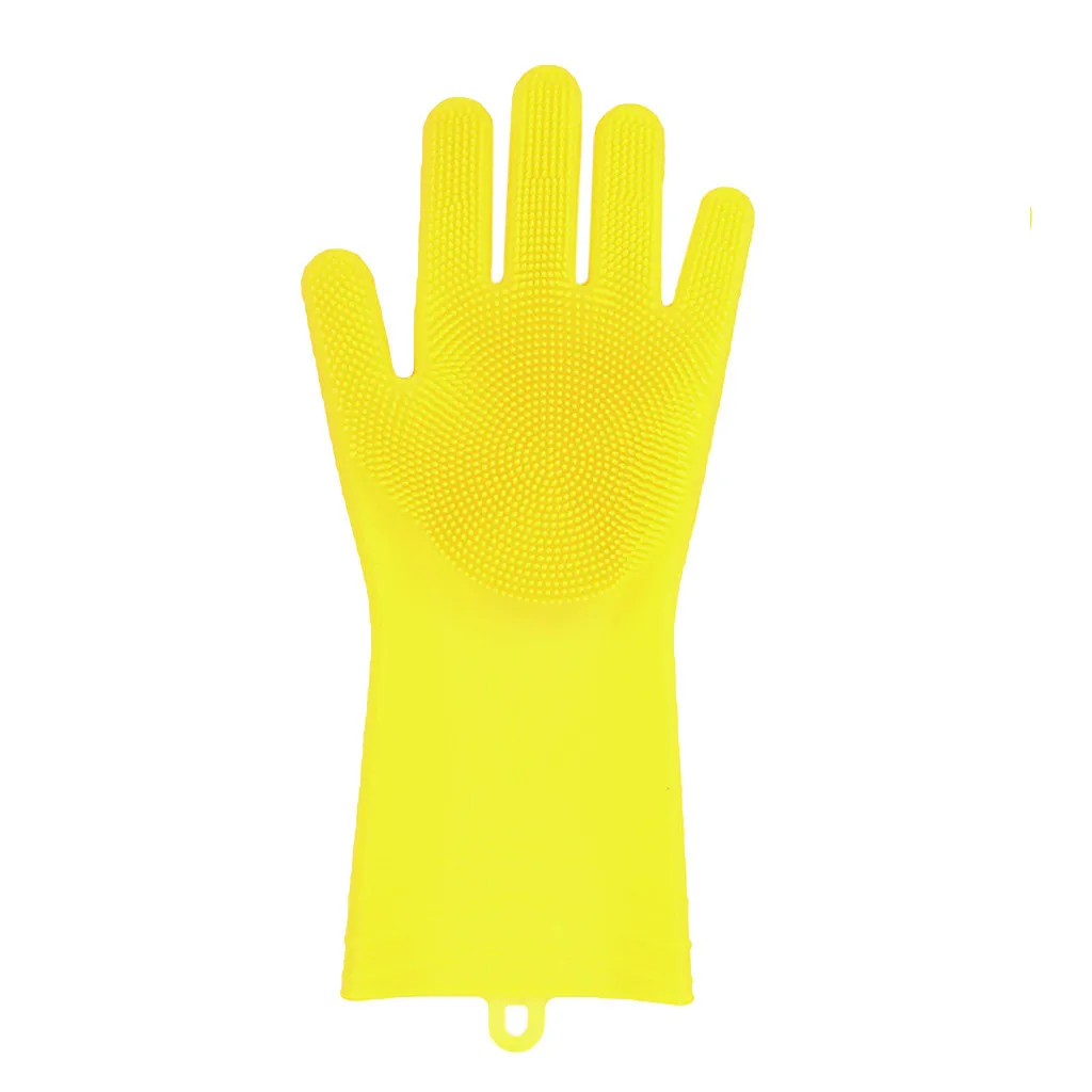 TENSKE силиконовые многоцелевые перчатки для ленивых мытья посуды толстые прочные удобные скраб щетка чистящие инструменты для дома щетка 7Dec25 - Цвет: Yellow