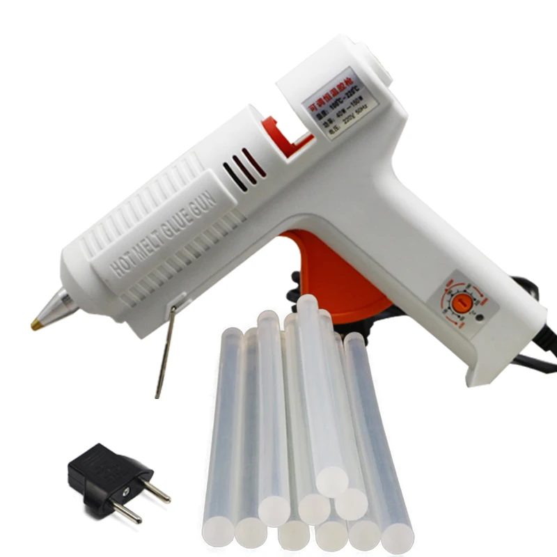 

220VAC 40-150W Temperature Adjustable Repair Kit Tools with 10 Pieces of 11mm Glue Sticks Hot Melt Glue Gun