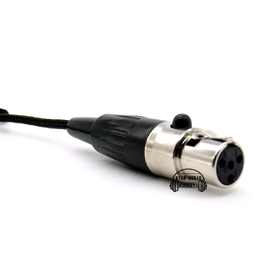 مصغرة XLR 4 دبابيس TA4F موصل مزدوج Earhook هيئة التصنيع العسكري المكثف ميكروفون سماعة الرأس من Shure نظام لاسلكي Beltpack الارسال T1
