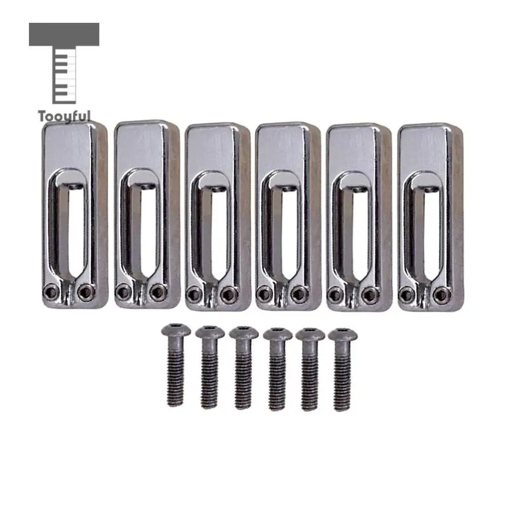 Tooyful 6pcs Electric Guitar Tremolo Bridge Saddles with Screws for Tremolo Bridge Parts