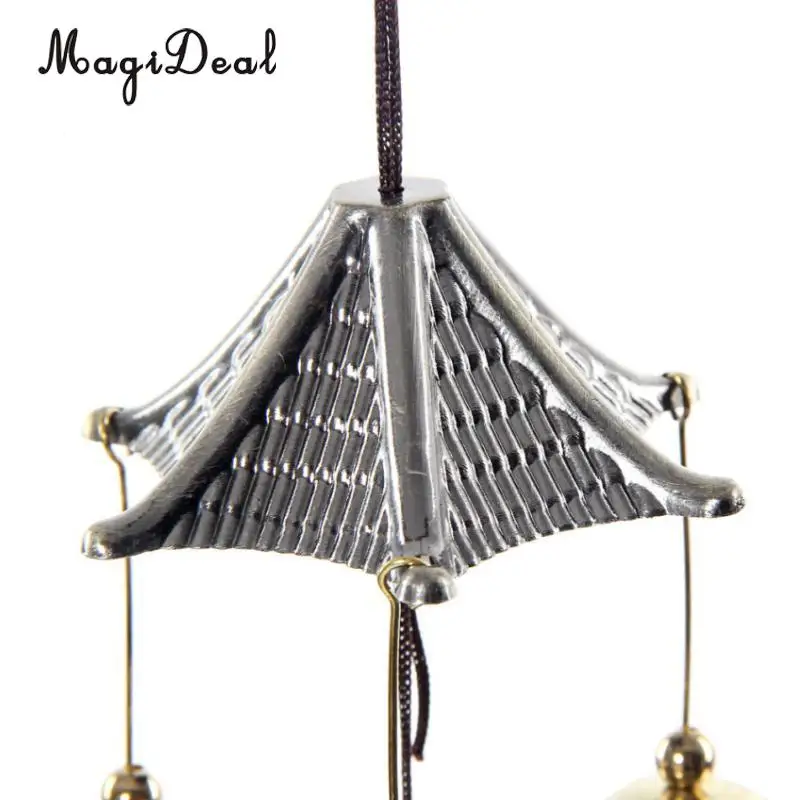 MagiDeal латунные большие металлические колокольчики, колокольчики фэн-шуй, домашний садовый подвесной декор, крыша-Фортуна, Восточный китайский счастливый колокольчик