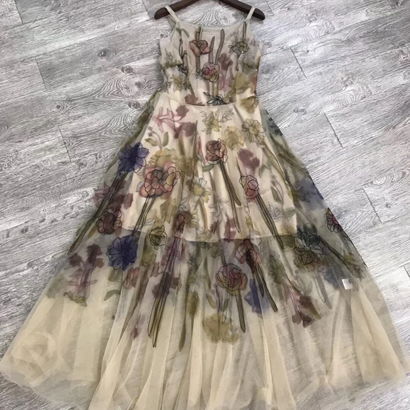 

Print Dress for Women Sleeveless O-neck Fashion Mid-calf length Dress for Lady 2019 new Women Dress