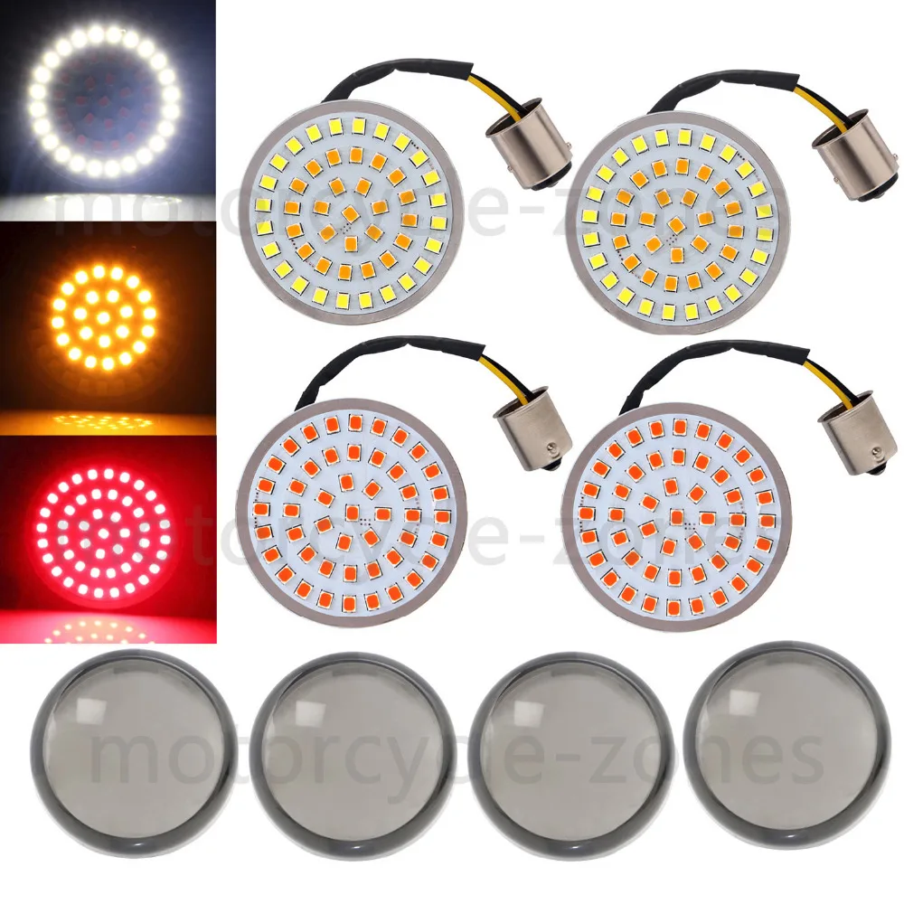 White Amber 1157+ Red 1156 Led Bullet Turn Signal Light Inserts Panel