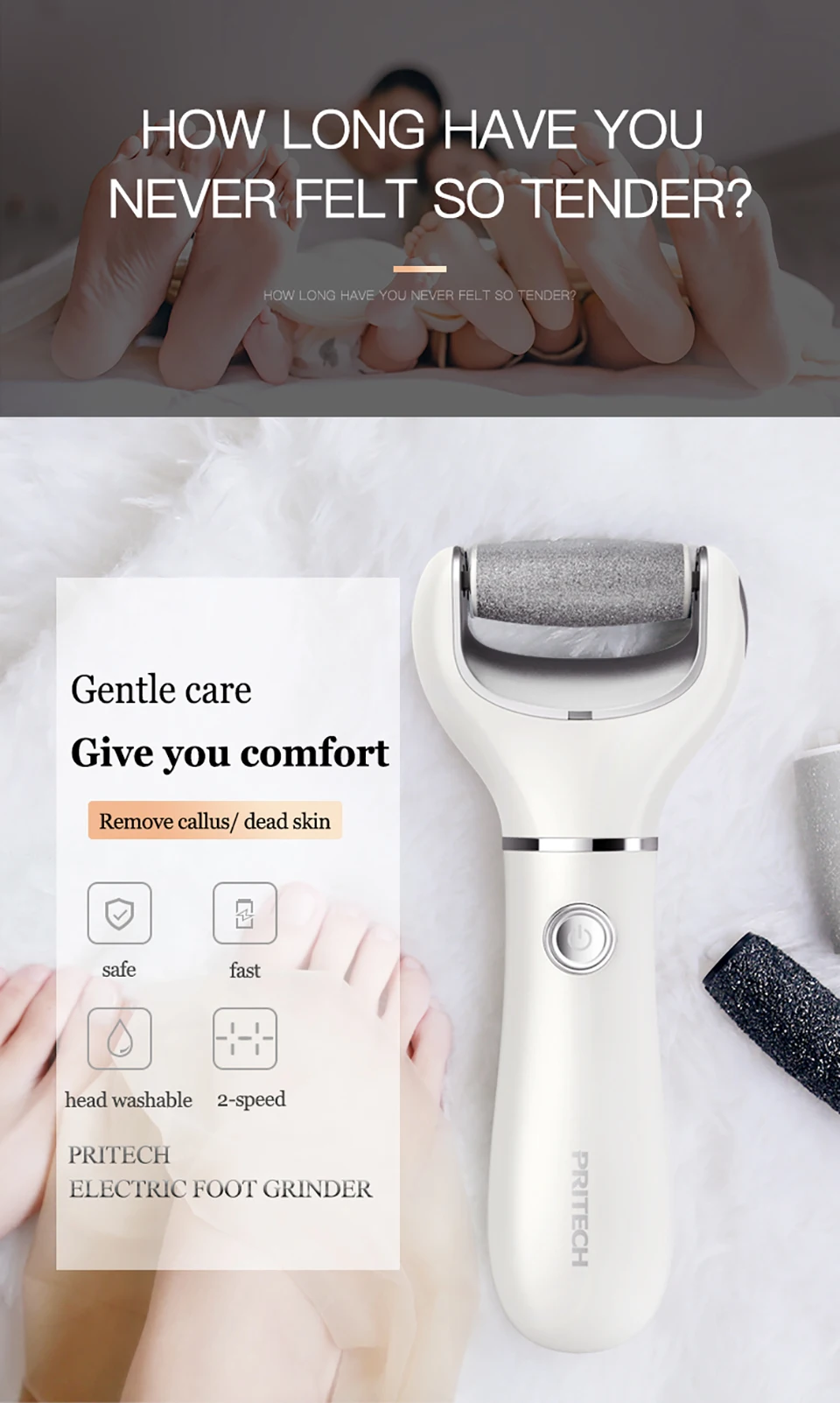 PRITECH Electric Pedicure Machine File For Foot USE Charging Foot Care